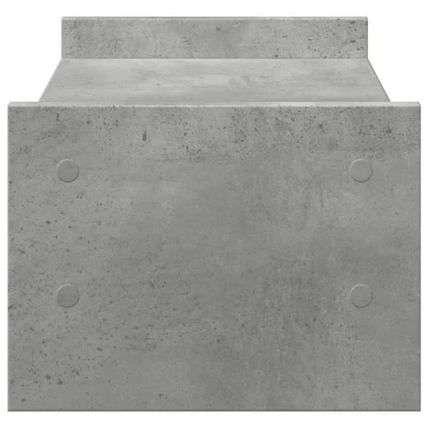 W2B VidaXL 19.7x10.6x7.9'' Engineered Wood Laptop Stand Concrete Grey Monitor Stand - Image 4