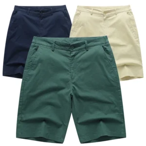Hot Sale Summer Chino Streetwear Golf Shorts Men Stretch Casual Cotton Shorts Plus Size Custom logo Men's Shorts