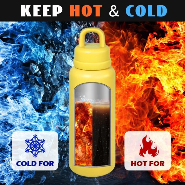 US Warehouse 26oz Double-Walled Stainless Steel Tumbler Leak-Proof One-Touch Opening Outdoor Camping Thermal Water Children - Image 5