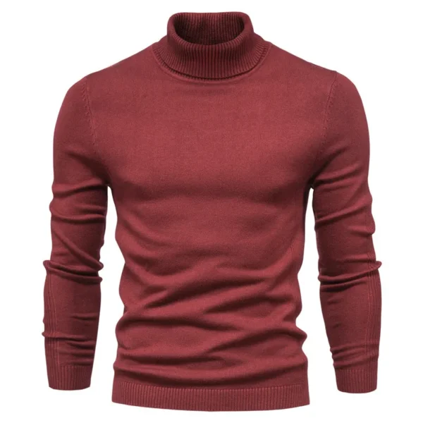 2025 Winter Warm Turtleneck Men Sweater High Quality Knitted Sweater Colorful and Stock for Sweater Men - Image 4