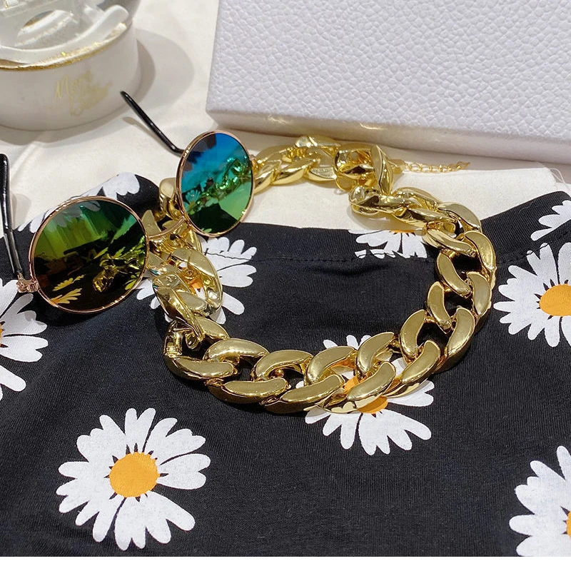 Pet Dog Cat Gold Necklace Collar Gold P Chain Dress Up Decoration Gift For Dogs Fighting Dog Accessories Jewelry Photo props - Image 5