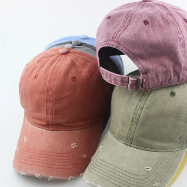 Low Moq High Quality Washed Cotton Caps and Hats Men Custom Embroidery 6 Panel Washed Dad Hat - Image 4
