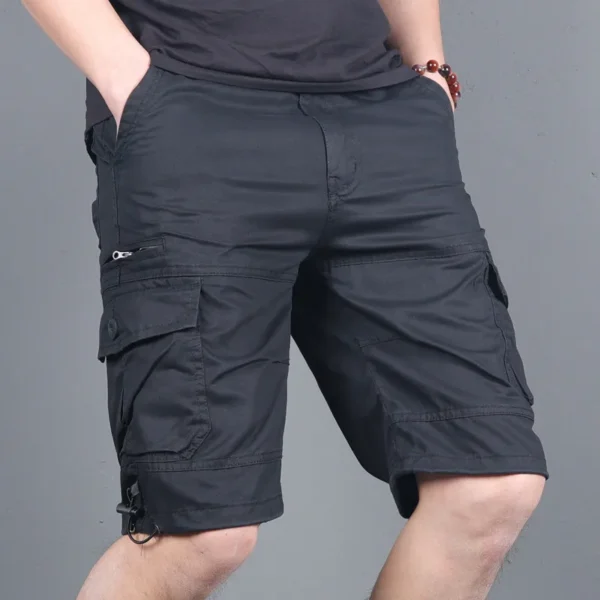Hot Sale Outdoor Hiking Cotton Oversize Cargo Shorts Men Streetwear Casual Straight Multi Pocket Cargo Pants Shorts Men - Image 3