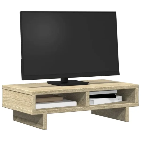 W2B VidaXL Sonoma Oak 19.7x10.6x5.9' Monitor Stand Engineered Wood Laptop Stand - Image 2