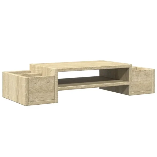 VidaXL W2B Sonoma Oak Monitor Stand with Storage 27.6x10.6x5.9'' Engineered Wood Laptop Stand - Image 5