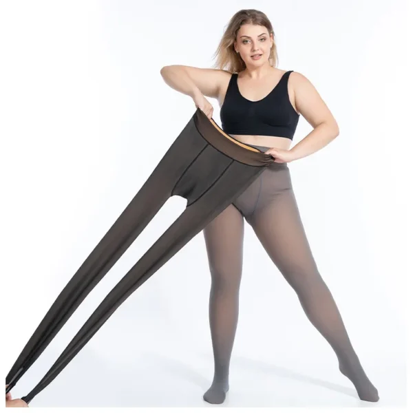 FCJ Super Elastic Winter Plus Velvet Thick Casual Leggings Large Size Yoga Pants Adjustable Pantyhose Patterned Spandex Material - Image 3