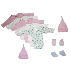 UD2 Newborn Baby Girl 9-Pc Ins Style Baby Shower Gift Set Muslin Fabric Baby Clothing for Boys 6 Months LS_0061
