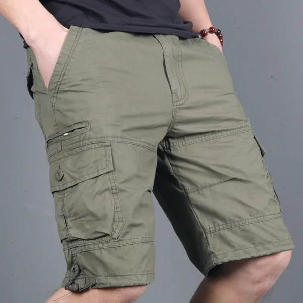 Hot Sale Outdoor Hiking Cotton Oversize Cargo Shorts Men Streetwear Casual Straight Multi Pocket Cargo Pants Shorts Men - Image 2