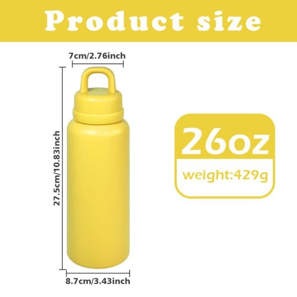 US Warehouse 26oz Double-Walled Stainless Steel Tumbler Leak-Proof One-Touch Opening Outdoor Camping Thermal Water Children - Image 2