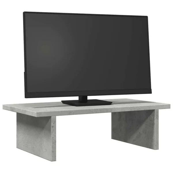 W2B VidaXL 19.7x10.6x5.9'' Engineered Wood Laptop Stand Concrete Grey Monitor Stand - Image 2