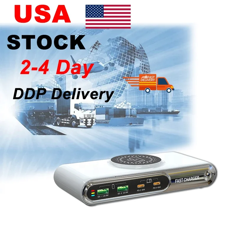 2PD Port Total Power 72W Single-port Maximum 45W Charger Display PD QC Multifunction Quick Charger for Cell Phones Smart Watch