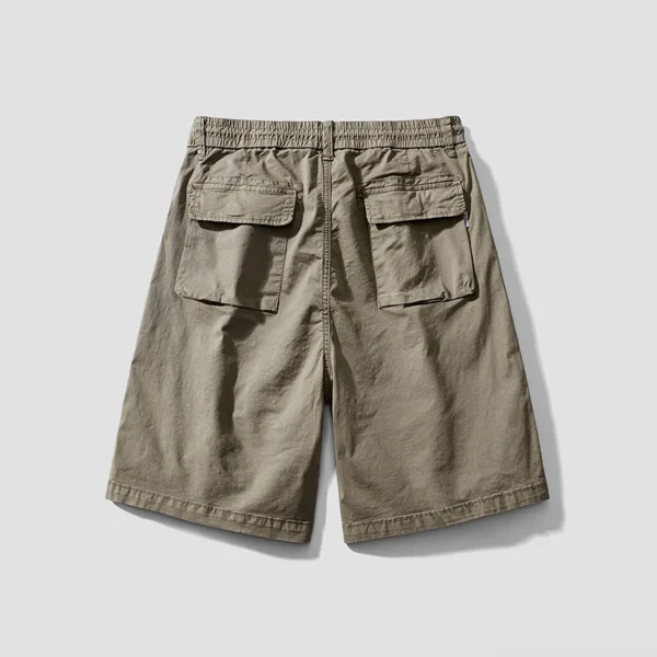Man Bermuda 2024 Summer Elastic Waist Midi Length Cotton Spandex Cargo Shorts Men Casual Streetwear Overall  Workout Short Pants - Image 2