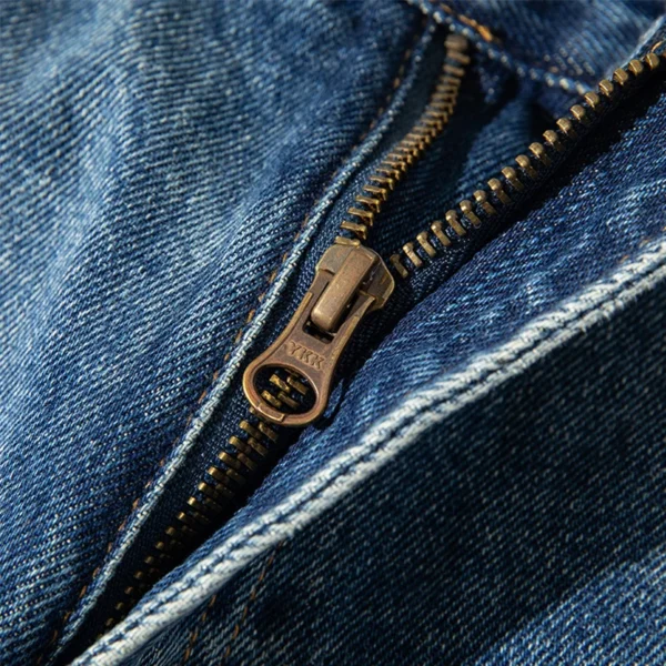 High Quality Summer Blue Raw Edges Hem Denim Shorts Men Jean Shorts Casual Clean Fit Baggy Jorts - Image 5