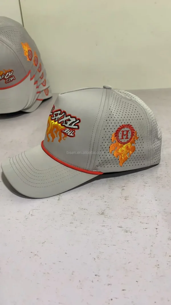 Low Moq High Quality Cotton Caps and Hats Men Custom Embroidery 5 Panel Trucker Cap and Hat with Gauze/Mesh - Image 5