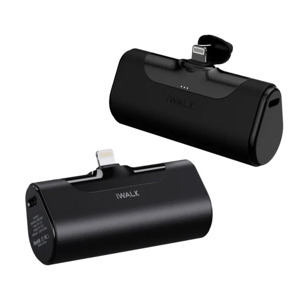 Wholesale Factory Portable Charger Power Bank with LED Display Mini Size Power Banks Built-in Plug for iPhone 2-in-1 Packaging
