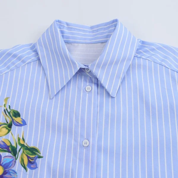 ZATRHMBM Autumn Women Shirt Tops 2024 New Casual Fashion Long Sleeve Loose Button Floral Print Shirt Elegant Ladies Tops - Image 3