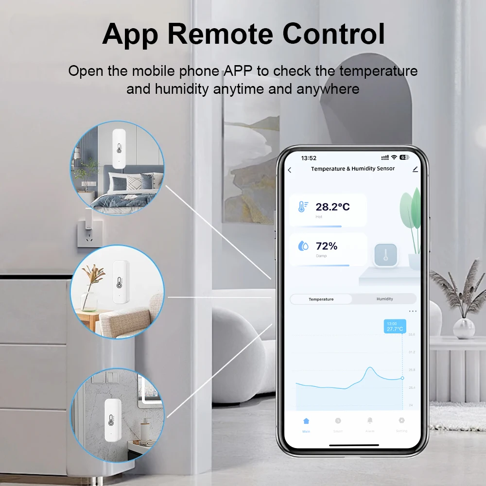 Support Yandex Alice Voice Control Tuya WIFI Indoor Temperature and Humidity Sensor Smart Thermometer and Hygrometer - Image 2