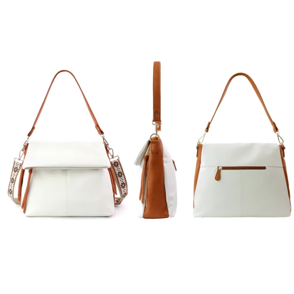 USA Delivery Large Hobo Crossbody Bags for Women Vegan Leather Crossbody Purse Womens Shoulder Bag with Multiple Zippers - Image 5