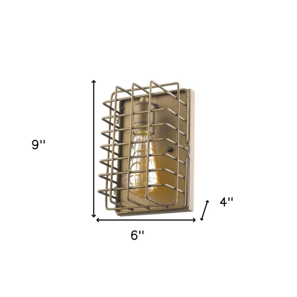 HMS Light Gold Cage Decorative Lamp Wall Sconce - Image 5