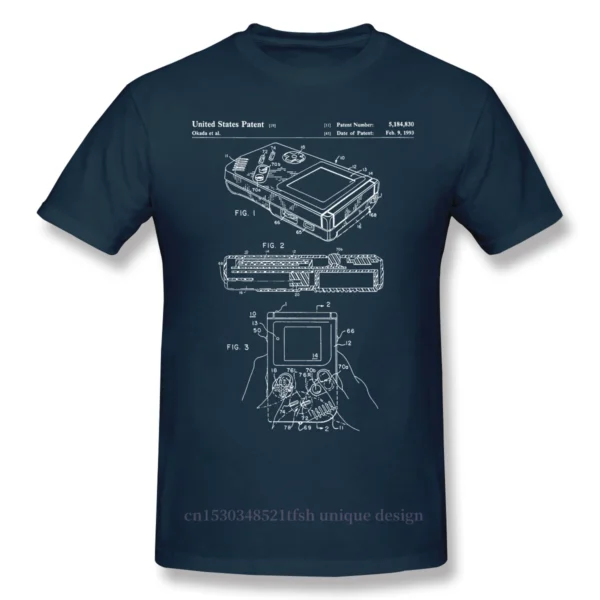Game Boy Patent Gameboy T-Shirt Men Top Quality  Short Summer Sleeve Russian Games Online Casual Shirt Loose - Image 9