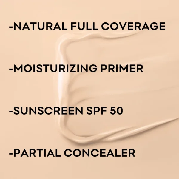 Makeup Foundation, 4-In-1 Foundation - Broad Spectrum SPF 50+ Sunscreen & Tinted Moisturizer & Concealer & Lightweight Flawless - Image 4