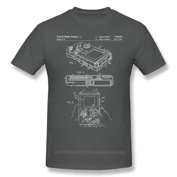 Game Boy Patent Gameboy T-Shirt Men Top Quality  Short Summer Sleeve Russian Games Online Casual Shirt Loose - Image 2