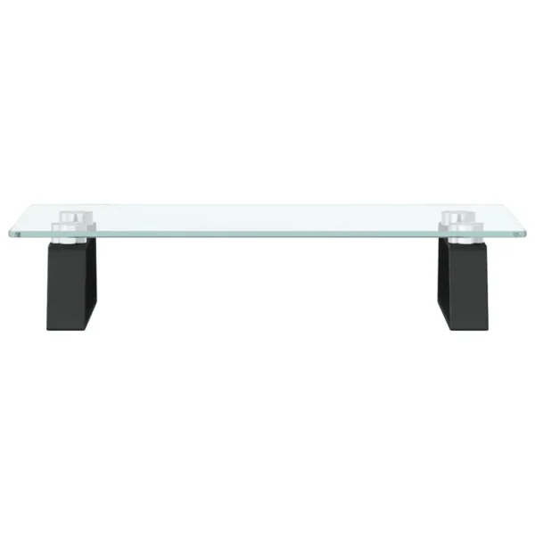 W2B VidaXL Monitor Stand Black Tempered Glass and Metal 15.7"x7.9"x3.1" Laptop Stand - Image 3