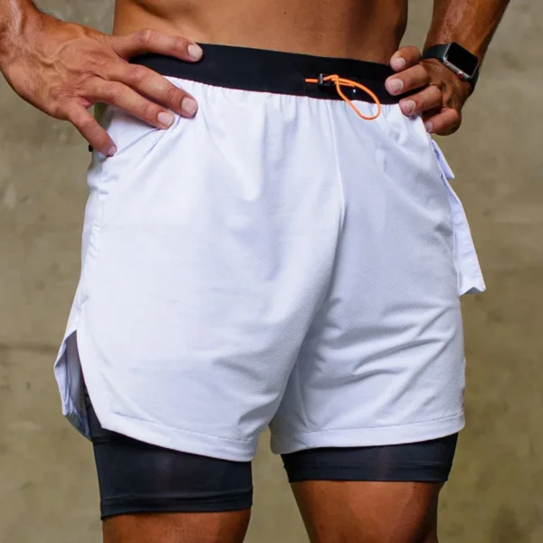 Custom Logo Squat Fitness Shorts With Zipper Pocket Wholesale High Quality Male Sublimation 2 in 1 Workout Gym Shorts Men - Image 5