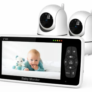 5'' 720P HD Smart Baby Monitor with Two Cameras Baby Phone Pan Tilt Baby Camera with Video Monitor Two Cameras SM50(1+2)
