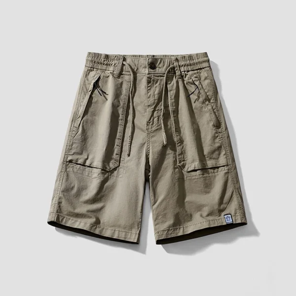 Man Bermuda 2024 Summer Elastic Waist Midi Length Cotton Spandex Cargo Shorts Men Casual Streetwear Overall  Workout Short Pants