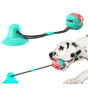 Dog Chew Toys with Suction Cup Doggy Pull Ball Dog Toys for Dogs Tooth Cleaning Pet Training Treats Toys Pet Supplies