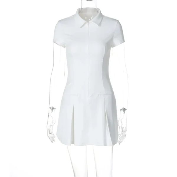 YD4516314R Short Sleeve Casual Shirt Style Lapel Neck Mini Dress Women Summer Clothing Boutique Unique Elegant Dresses - Image 2