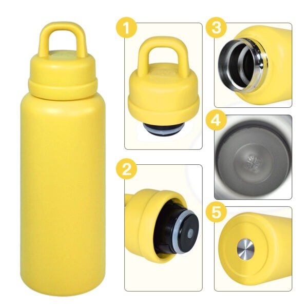 US Warehouse 26oz Double-Walled Stainless Steel Tumbler Leak-Proof One-Touch Opening Outdoor Camping Thermal Water Children - Image 3