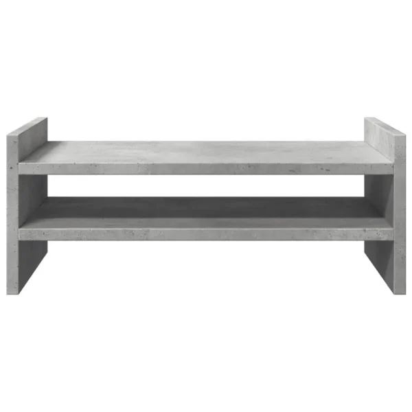 W2B VidaXL 19.7x10.6x7.9'' Engineered Wood Laptop Stand Concrete Grey Monitor Stand - Image 3