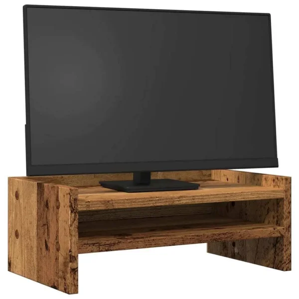 VidaXL W2B Old Wood 16.5x9.4x6.3'' Monitor Stand Engineered Wood Extendable Laptop Stand for School Use - Image 2