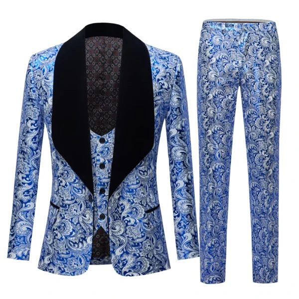 HD279 Men's Suit 3 Piece Formal Slim Fit Party Prom Suit Men Groom Wedding Suit Best Man Tuxedo - Image 3