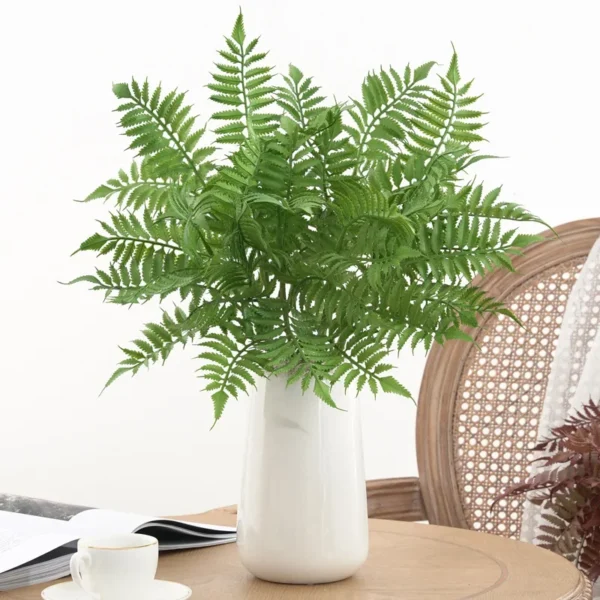 Artificial Fern Leaf Plants Fake Flower Plastic Phoenix Tail Fern Leaves Branch Simulation Green Plant Holiday Party Decoration - Image 3