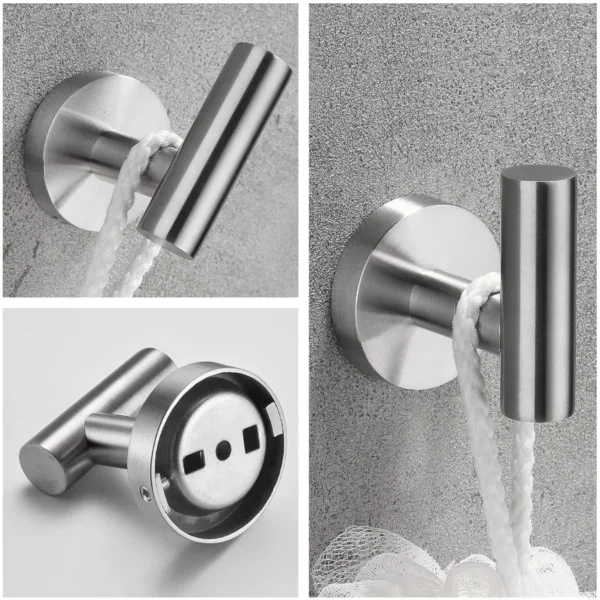 3Piece Bathroom Hardware Set with Toilet Paper Holder Towel Ring Adjustable Towel Bar Wall Mount Bath Accessory Set RT - Image 4