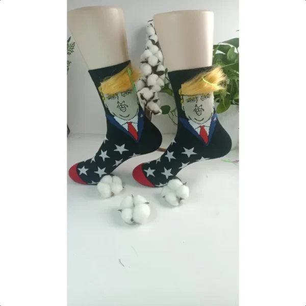 Elitelement Trump Socks with Hair 2024 Trump Hair Socks Gift - Image 3