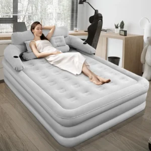 Camping Air bed with Backrest 2 Persons Inflatable Mattress Camping Folding Home Indoor Outdoor Air Cushion 48cm High Bed