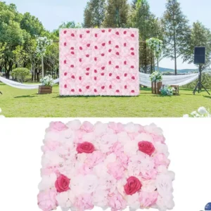 4PCS Silk Flower Panels for Wall Decor – Artificial Flowers for Wedding & Party Backdrop fake plants