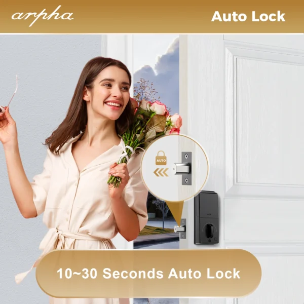 Arpha Smart Lock D100 Smart Keyless Door Lock Electronic Lock with 100 Codes Keypad Deadbolt Door Lock 16 Anti-Peeping Passwords - Image 4