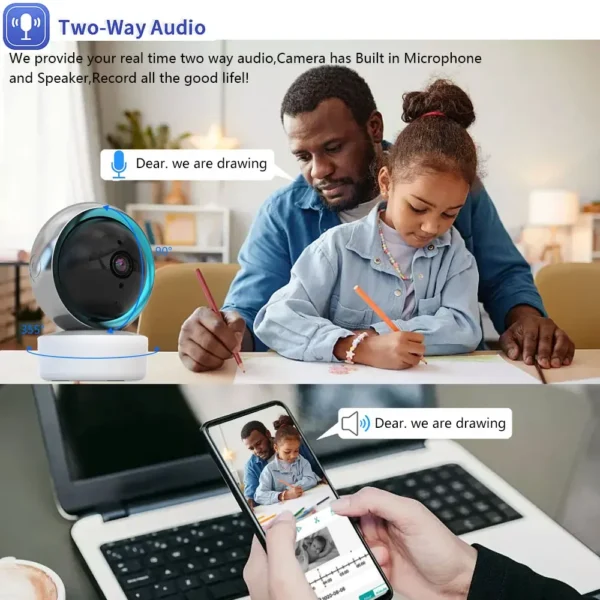 3MP Tuya Smart Life Webcam Smart Mini Audio Auto Tracking Indoor Baby Monitor Private Mode Security CCTV WiFi PTZ Home IP Camera - Image 2