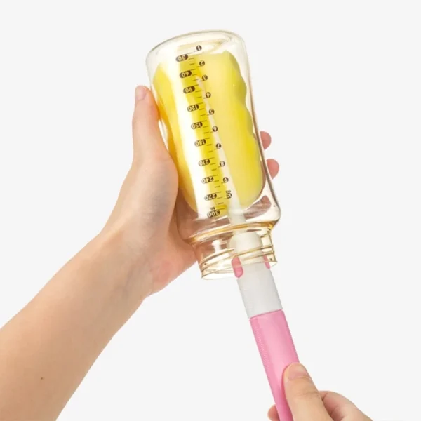 5PCS Baby Bottle Cleaning Brush, Nipple Water Cup Straw Cleaning Brush, made of sponge and nylon,for safe and efficient cleaning - Image 4