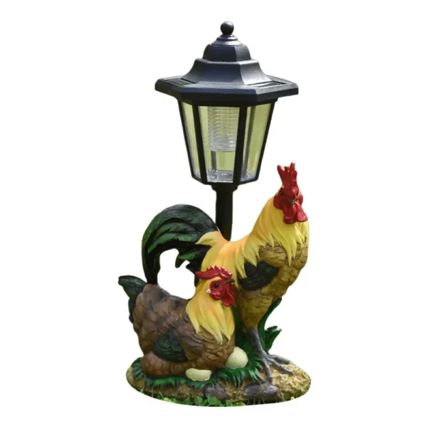 Solar Powered Hexagonal Decorative Lamp Resin Hexagonal Night Light Animal/Child/Gnome Cute Sculpture Lamp Courtyard Decoration - Image 6