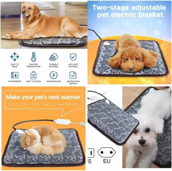 Pet Heated Mat Dog Temperature Adjustable Dog Heating Pad Waterproof Electric Heating Pad Timer Dog Sleeping Supply waterproof ﻿ - Image 5