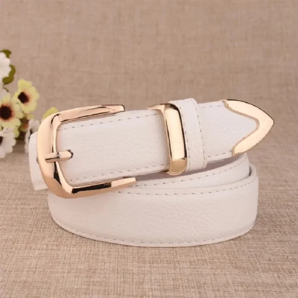 Women's Trousers Belt  Leather Trend White Belt Fashion High Quality Trouser Belts Solid Vintage Pin Buckle Ladies Strap LB2146- - Image 9