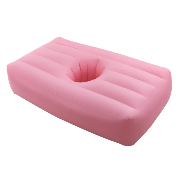 (Pink) PVC Inflatable Bed Mattress, Post Surgery Recovery Bed with Hole & Electric Air Pump, for Post-Surgery Recovery, Outdoor - Image 4