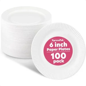 Small Paper Plates [100Pack] 6Inch Round White 6 Inch Paper Plates Lightweight Uncoated Disposable Plates For Crafts Events Pro