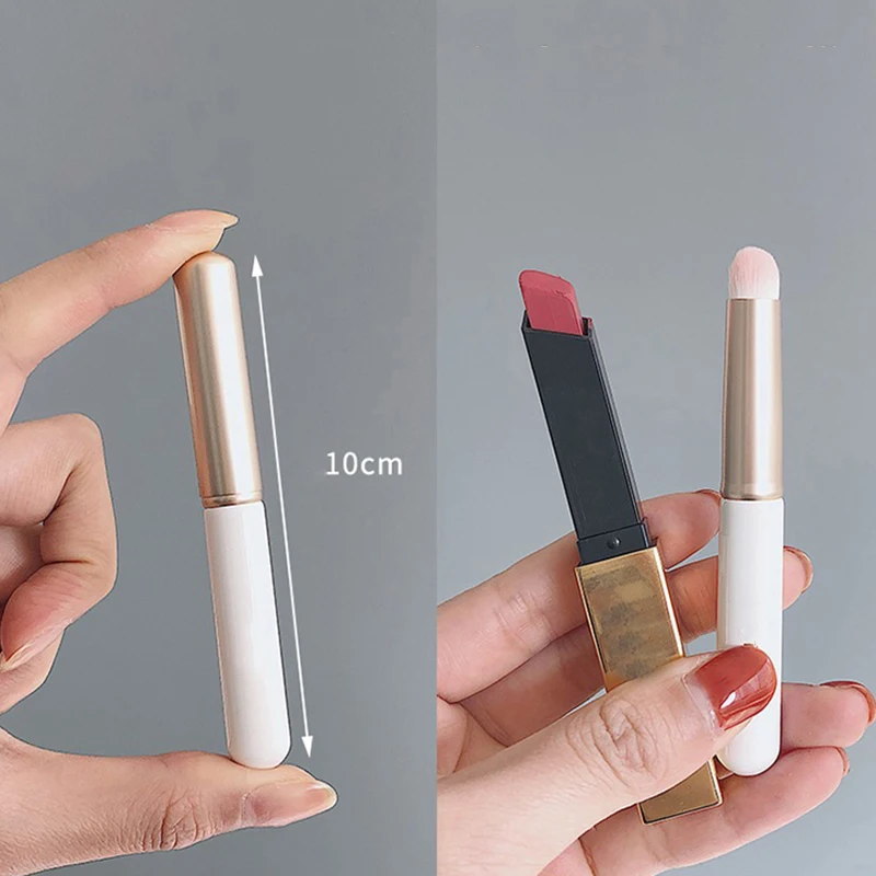 Lipstick Brush Concealer Round Head Lip Brush With Cover Carry Lid Soft Synthetic Lip Gloss Smudge Makeup Brush Cosmetic - Image 4